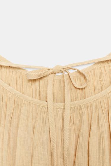 ROBE COURTE TEXTURÉE À VOLUME - Orange brûlé de Zara - Image 8