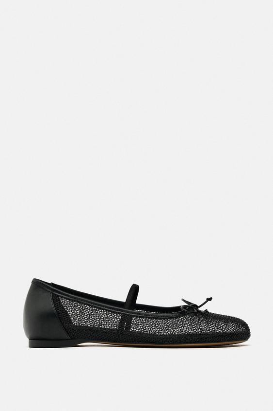 MESH BALLET FLATS - Black | ZARA New Zealand