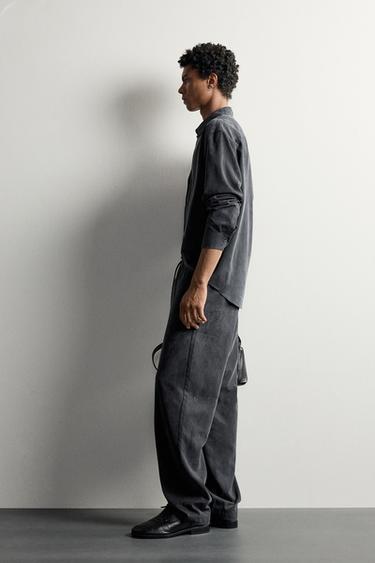 RELAXED FIT FLOWING TROUSERS - Indigo by Zara