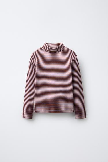 STRIPED TURTLENECK T-SHIRT BENSIMON ® X ZARA - Pink by Zara