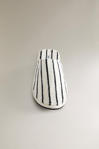 STRIPED TERRY BATH SLIPPERS - White by Zara - Image 4