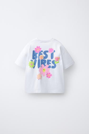 STICKER PRINT T-SHIRT - White by Zara