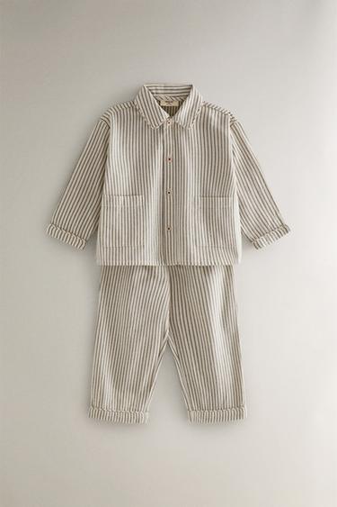 ENSEMBLE PYJAMA ENFANT RAYURES NOËL (ENSEMBLE DE 2) - Blanc cassé de Zara - Image 0