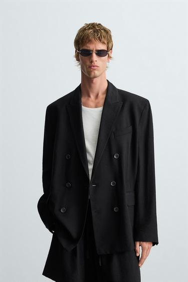 SACOU FLUID RELAXED FIT - Albastru de la Zara