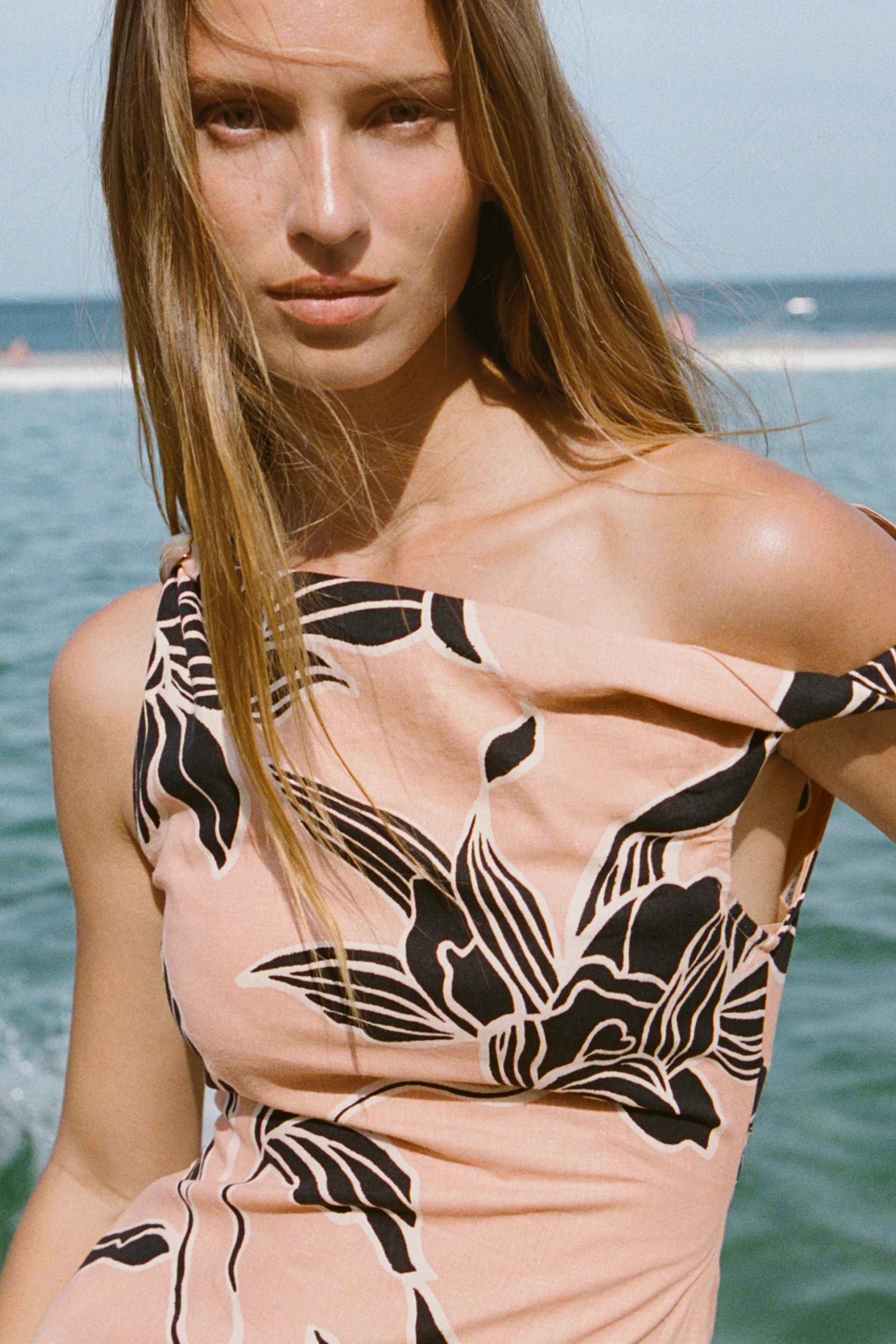 ROBE COURTE IMPRIMÉE AVEC LIN