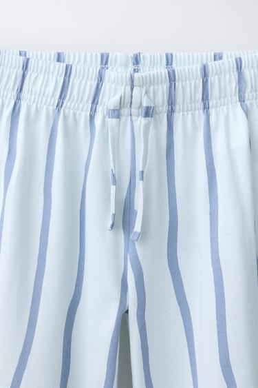 WIDE-LEG STRIPED TROUSERS - Sky blue by Zara - Image 2