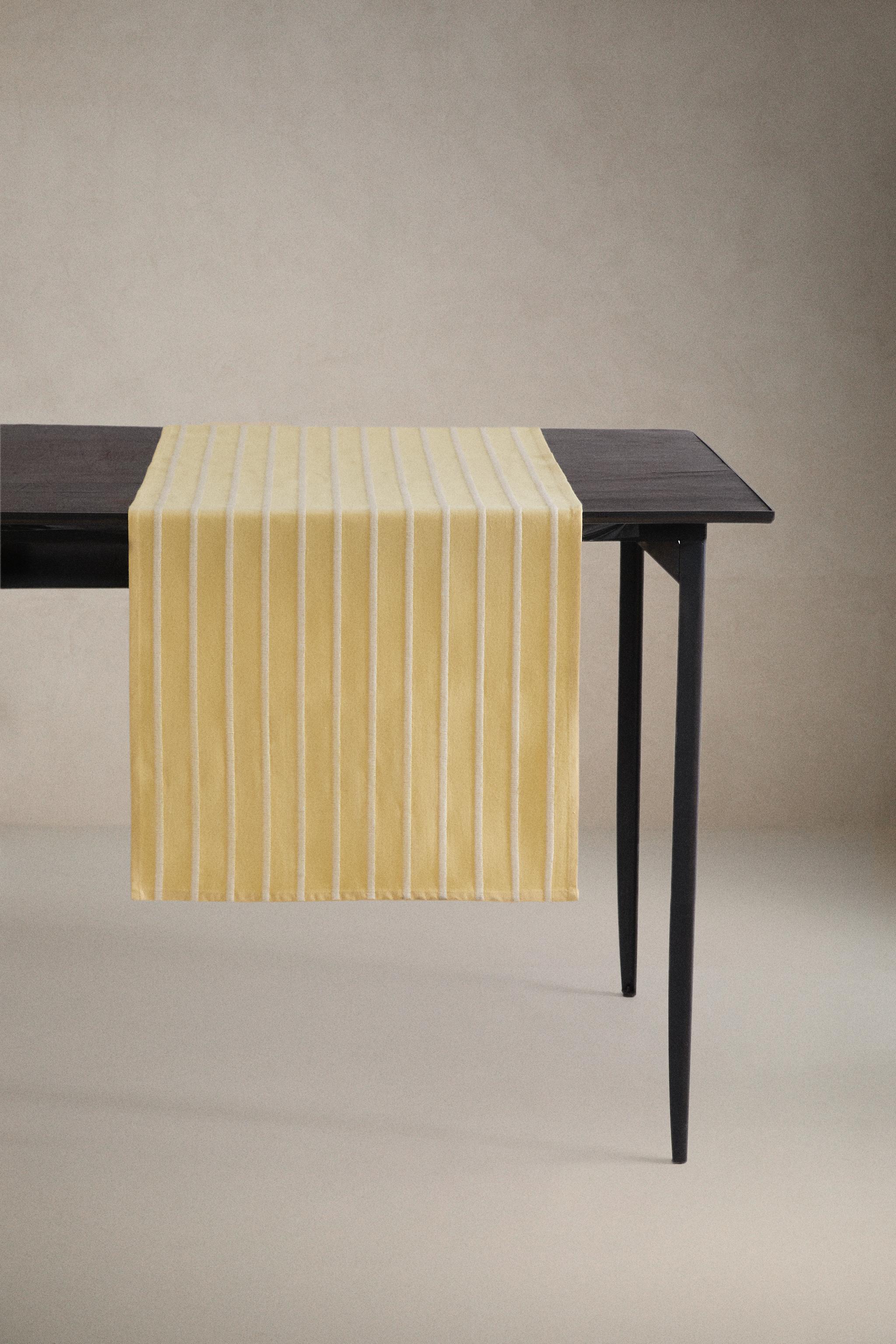 Zara EMBROIDERED STRIPE TABLE RUNNER