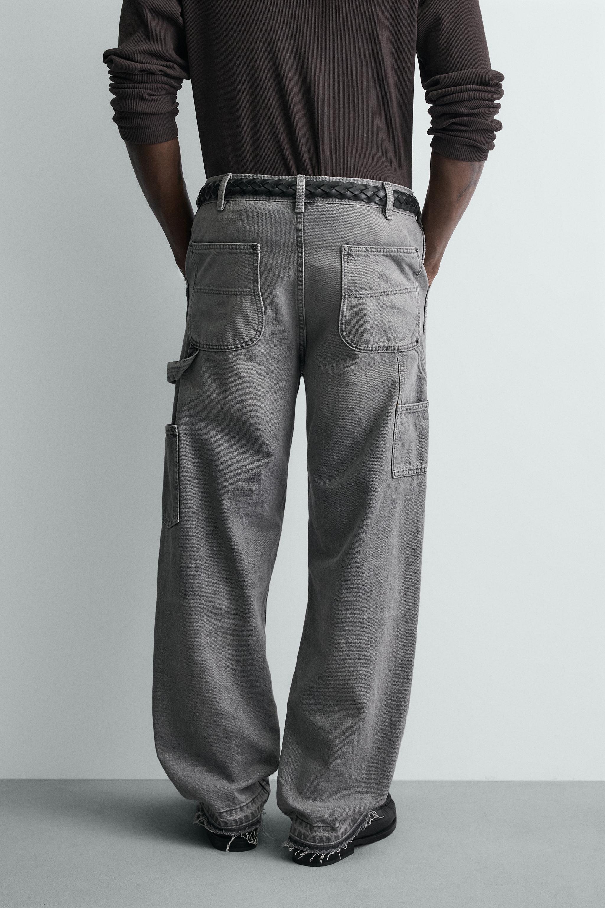 WASHED CARPENTER POCKET JEANS