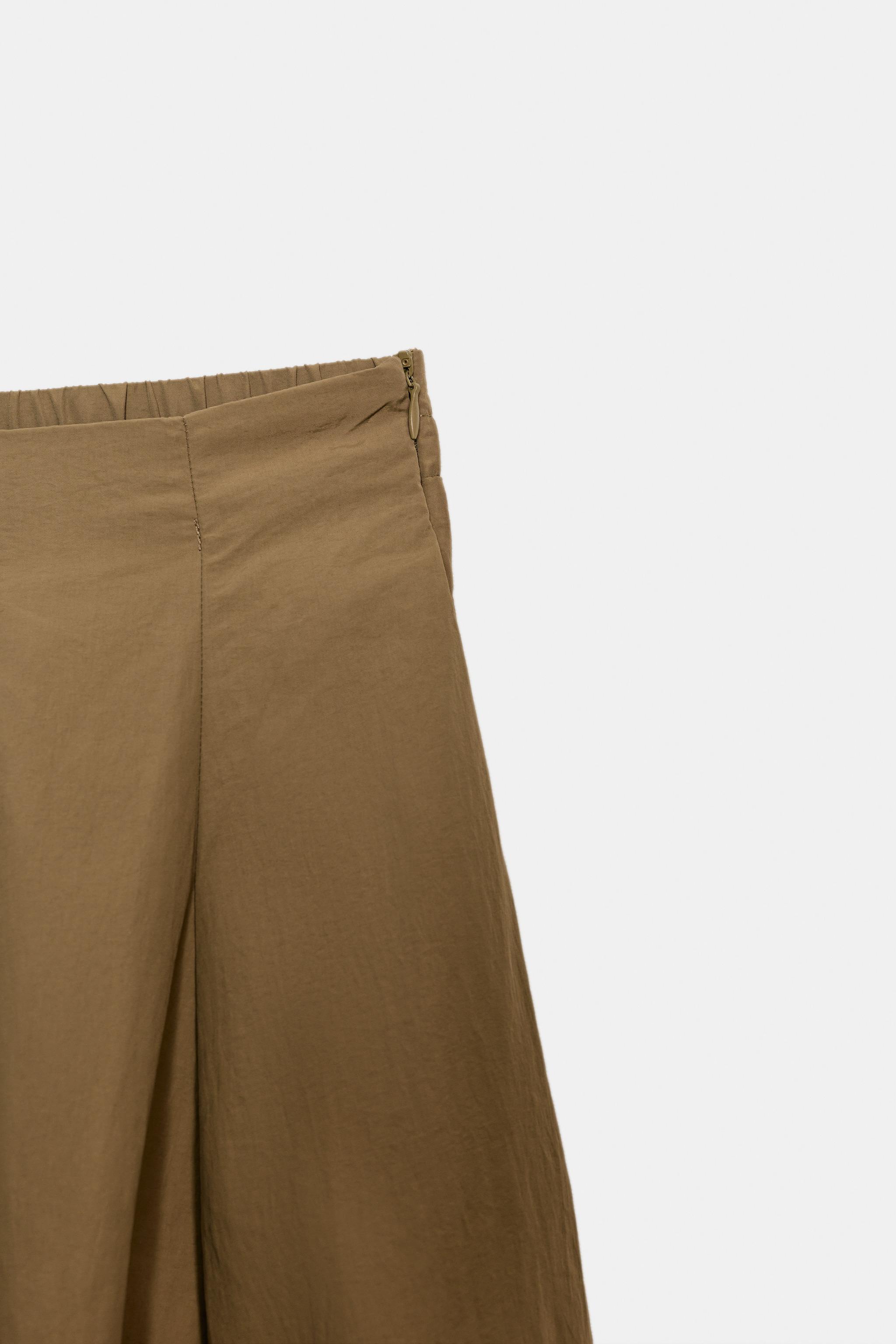 NYLON MIDI SKIRT