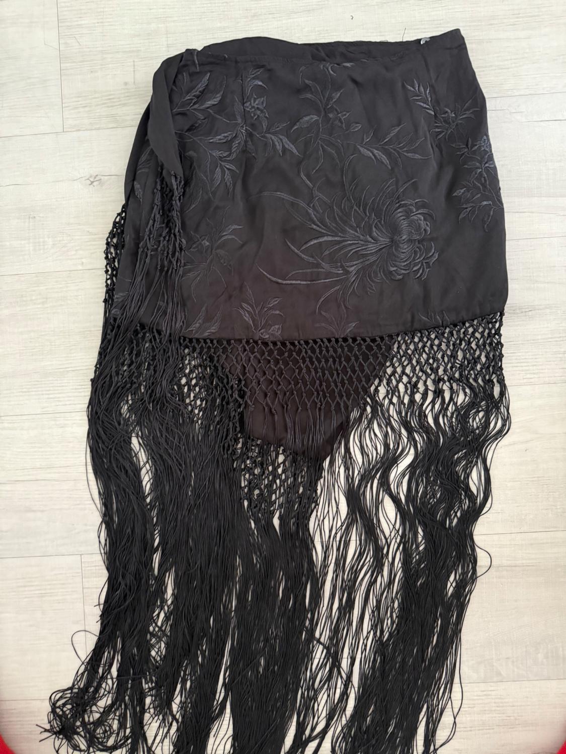 FRINGED EMBROIDERED PAREO SKIRT - Image 2