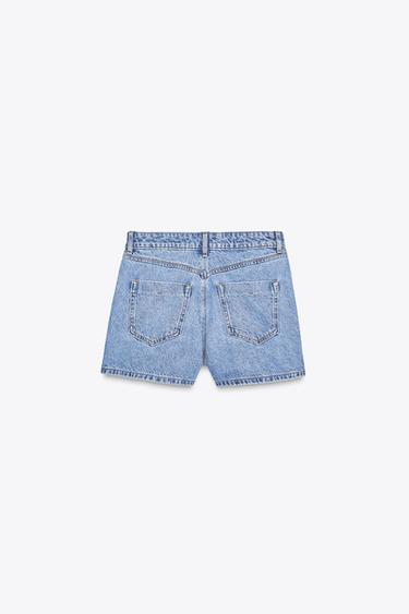 Z1975 JUPE-CULOTTE CROISÉE EN JEAN - Bleu moyen de Zara - Image 6