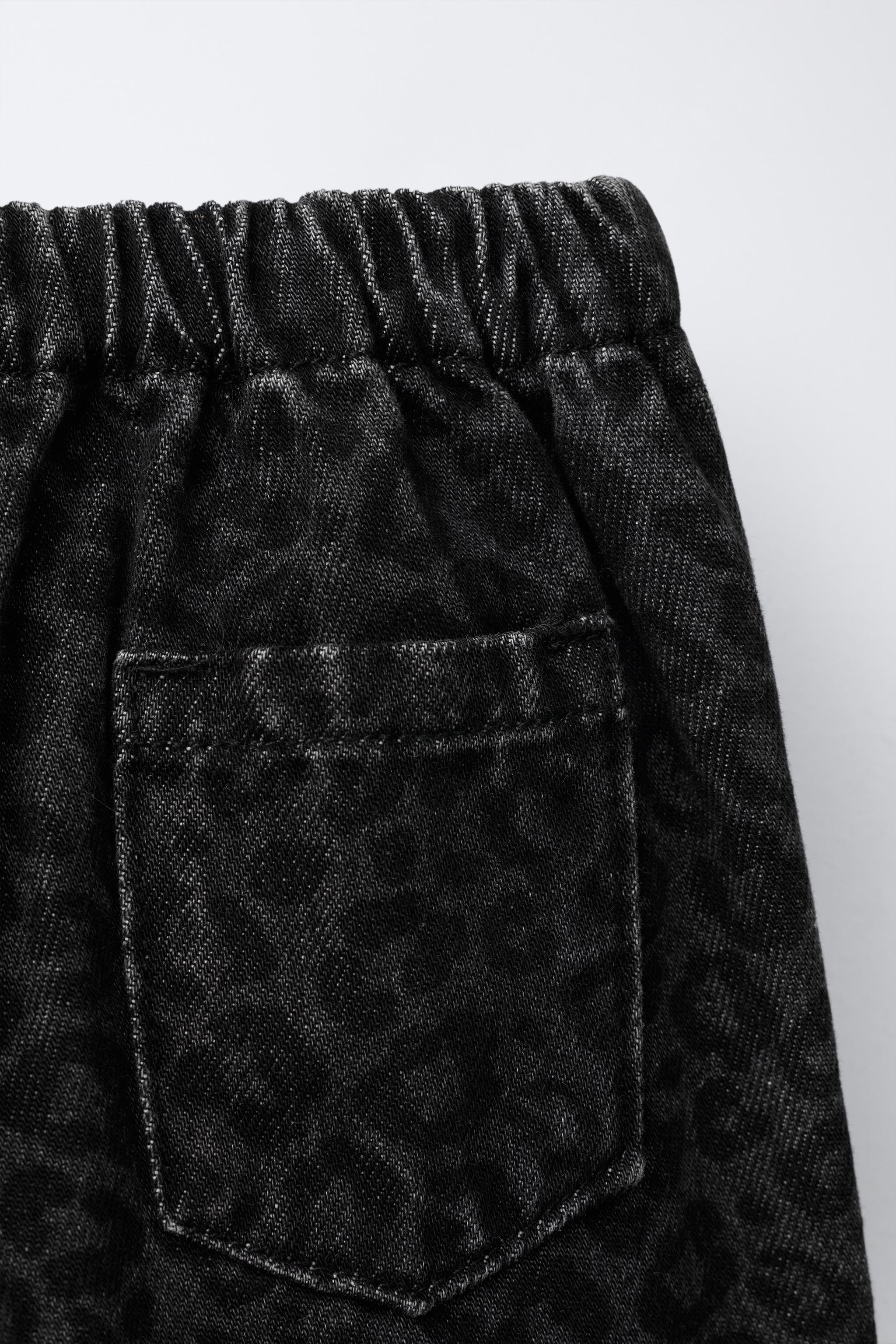 ANIMAL PRINT BAGGY DENIM PANTS - Black | ZARA United States