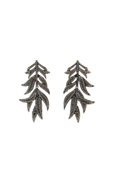 Zara JEWEL LEAF EARRINGS - Aged gold