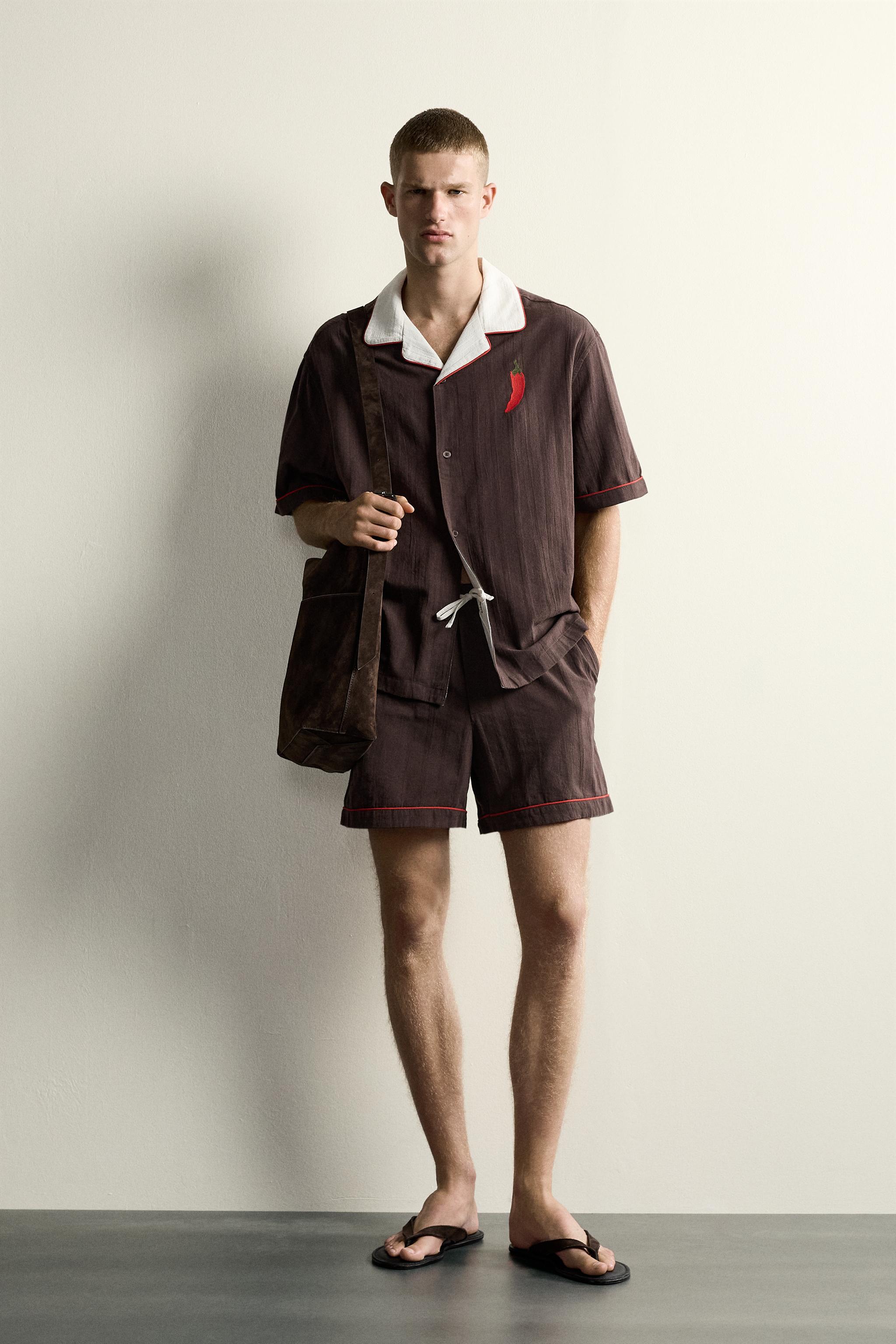 CHEMISE RELAXED FIT À BRODERIE PIMENT