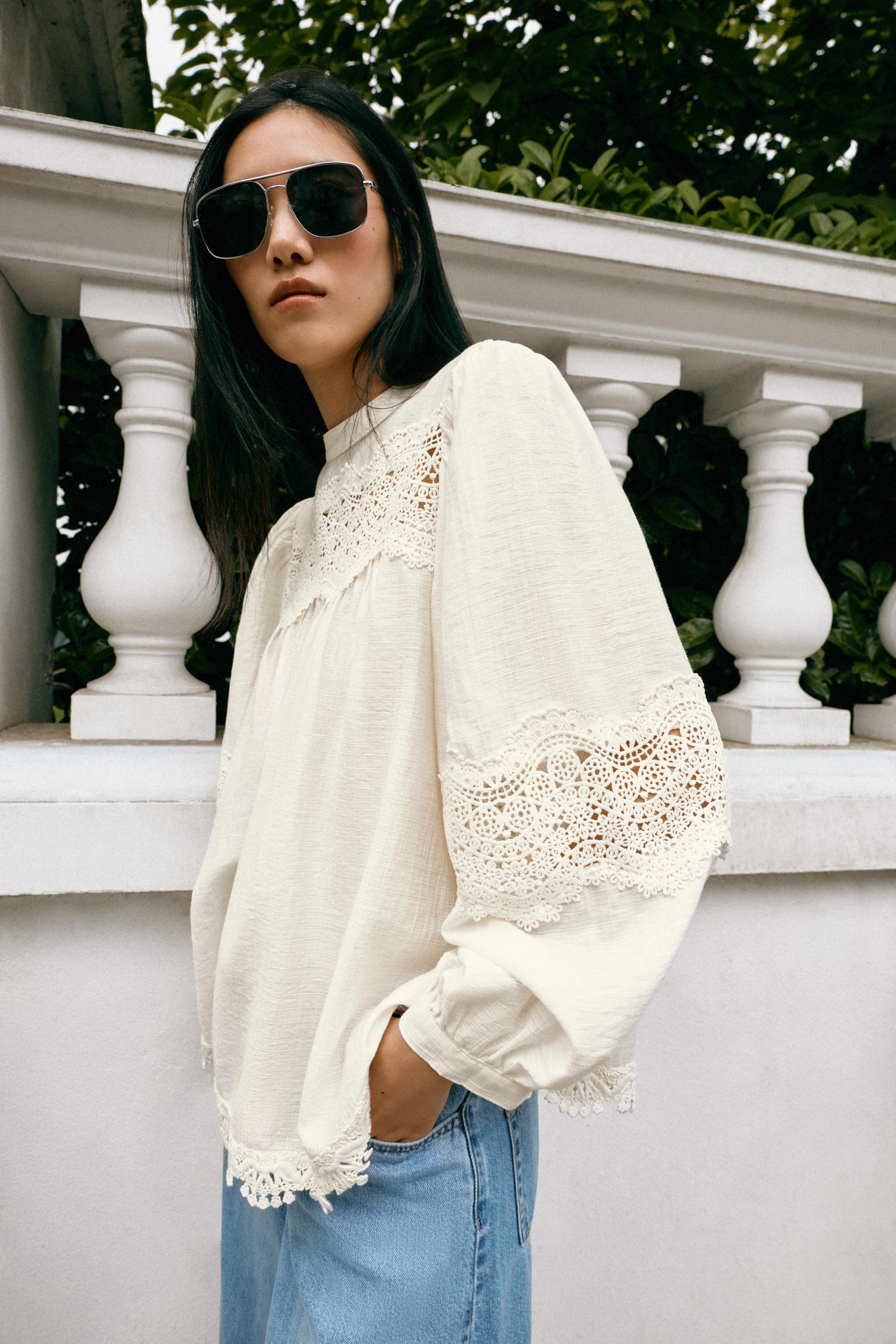 Zara ROMANTIC LACE BLOUSE — фото 5