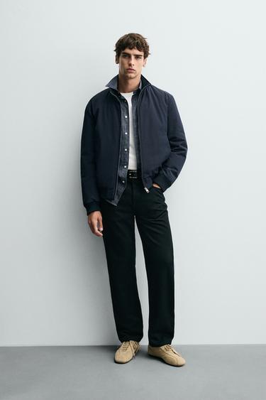 Zara TECHNICAL BOMBER JACKET - Navy blue
