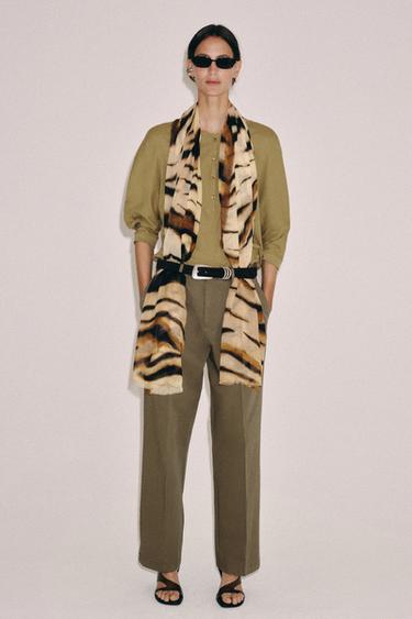 PAÑUELO MODAL SEDA ESTAMPADO ANIMAL - Arena de Zara - Imagen 0