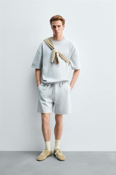 TECHNICAL INTERLOCK SWEATSHIRT - dusty blue by Zara
