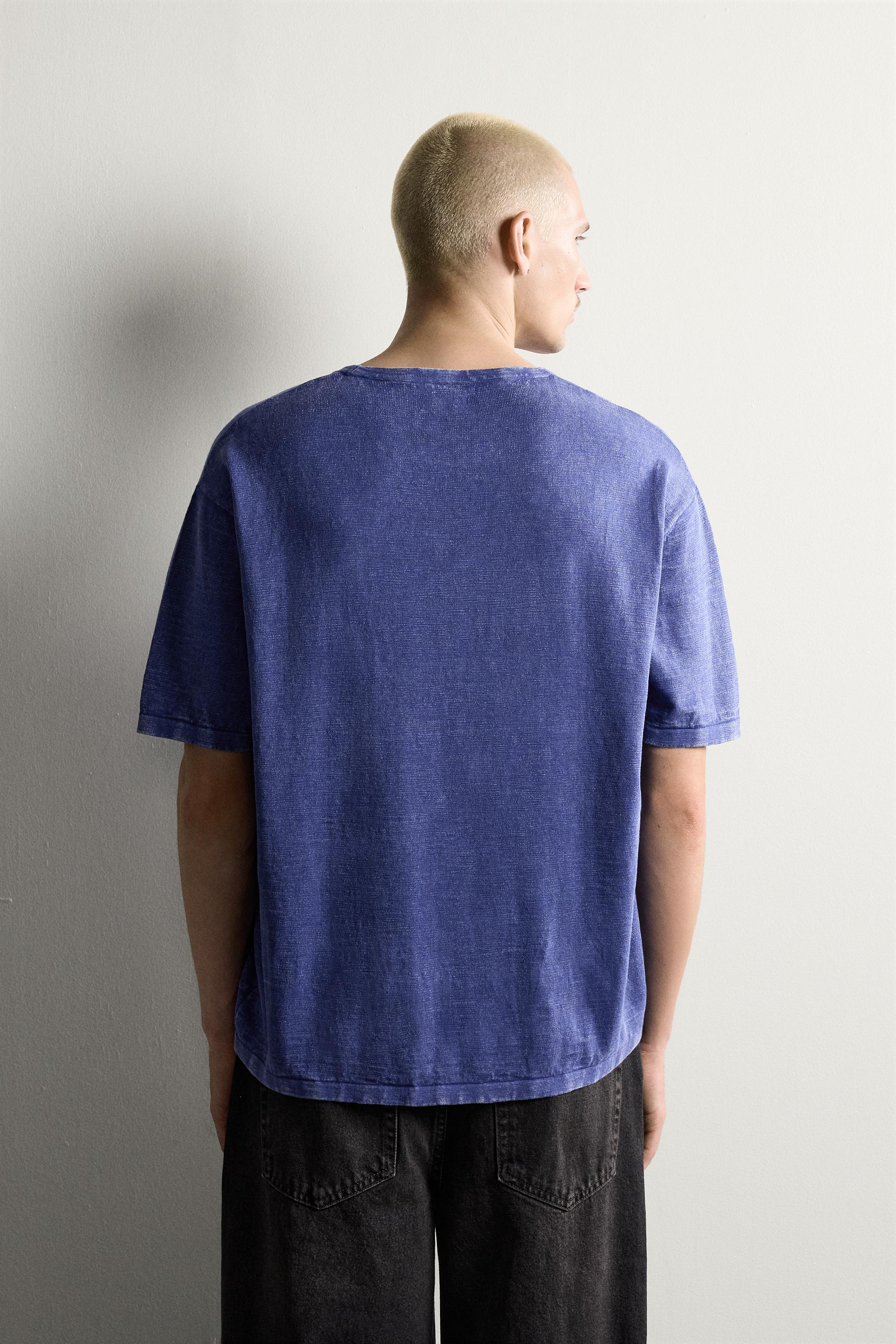 Мужские футболки Zara TEXTURED KNIT T-SHIRT — фото 3