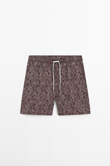Zara Paisley print swimming trunks - Brick