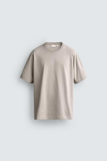 HEAVYWEIGHT BOXY FIT T-SHIRT - Stone by Zara