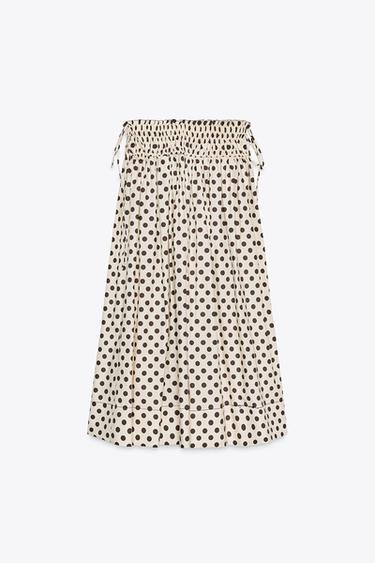 JUPE MIDI À POIS ZW COLLECTION - Écru de Zara - Image 8