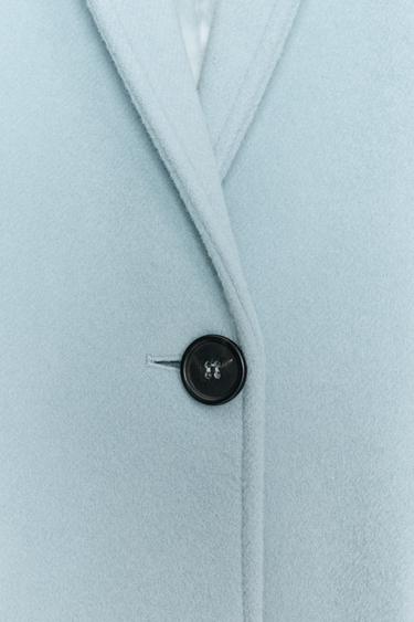 FITTED WOOL BLEND COAT ZW COLLECTION - Sky blue by Zara - Image 7