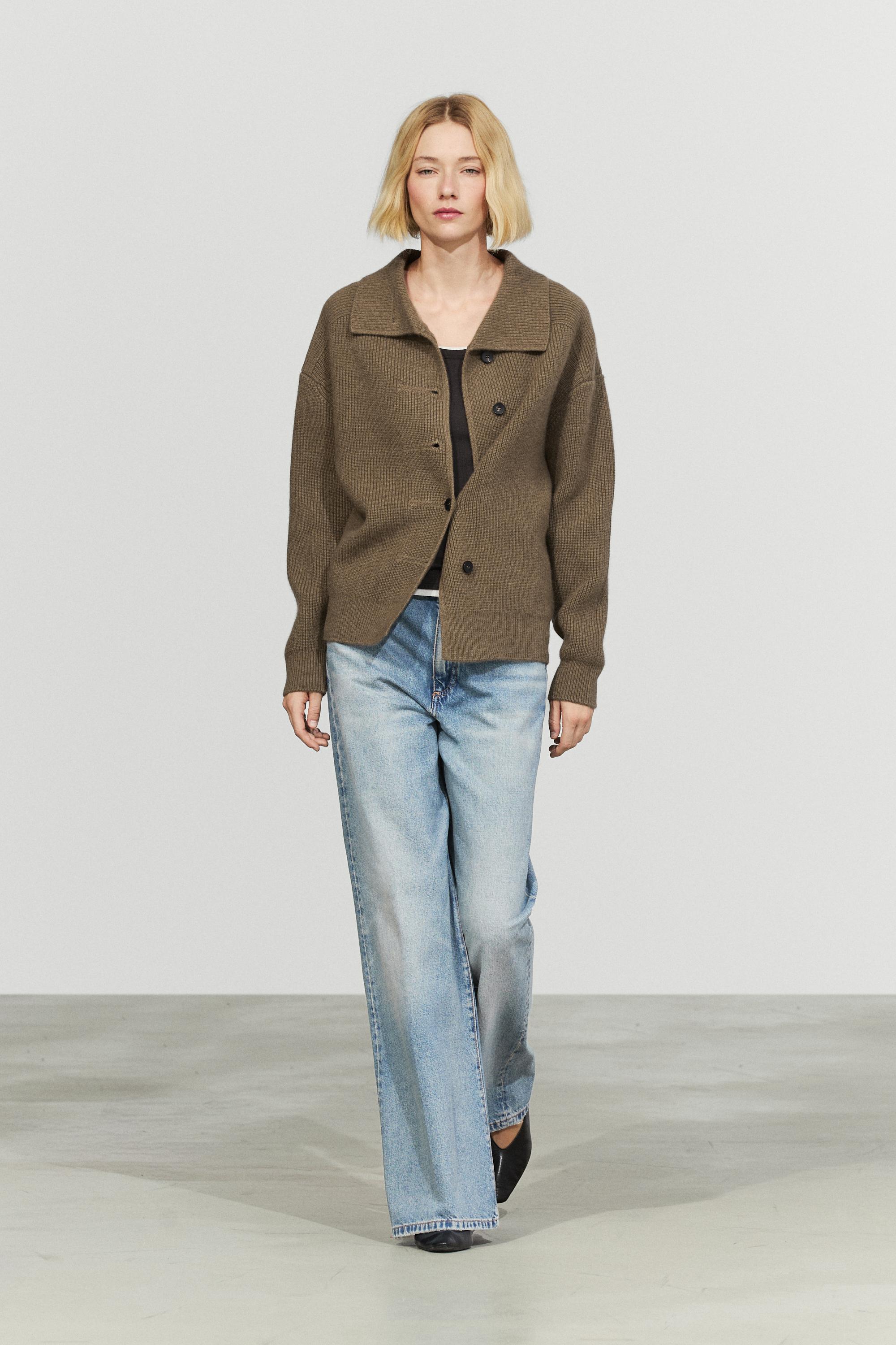 100% cashmere cross-over knit cardigan
