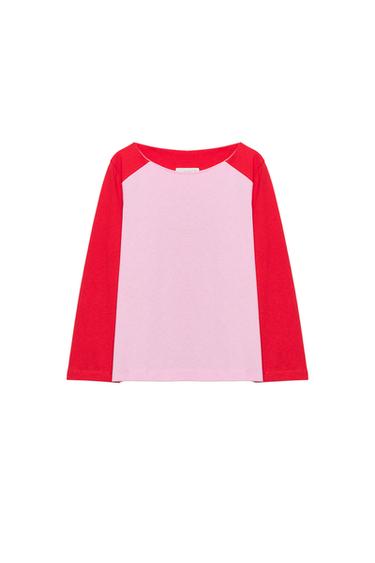 COMBINED RAGLAN SLEEVE T-SHIRT - Pinks by Zara