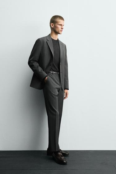 PANTALON DE COSTUME À CHEVRONS - Gris anthracite de Zara - Image 3