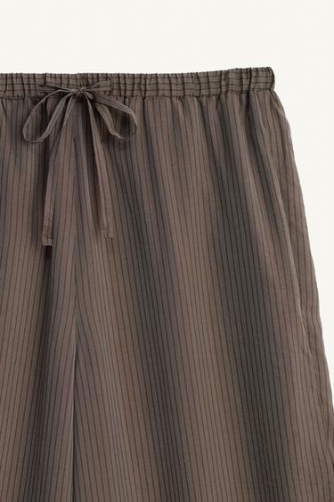 PANTALON BALLON À RAYURES EN VISCOSE ET CUPRO - rayures de Zara - Image 8