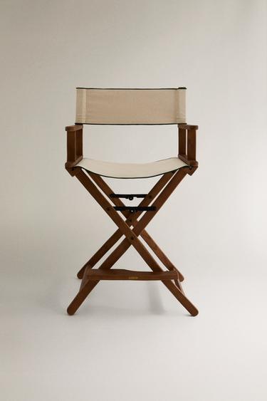 TALL OAK WOOD FOLDING CHAIR - Oyster-white by Zara