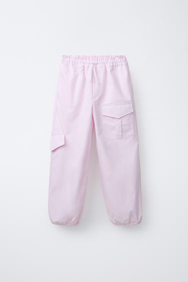 POPLIN JOGGER TROUSERS - وردي الخاص بـ Zara - صورة 0
