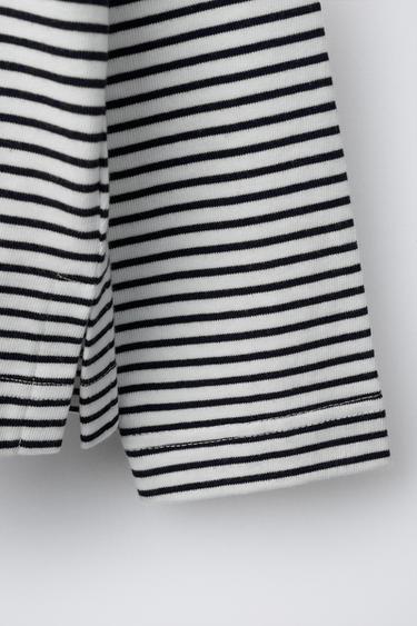 T-SHIRT À RAYURES AVEC CŒUR BRODÉ - Rayures de Zara - Image 3