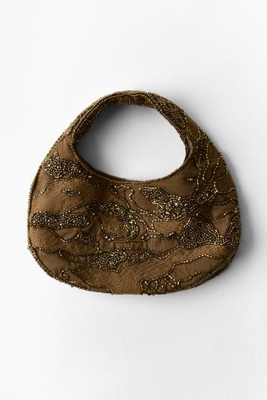 MINI EMBROIDERED BEADED BAG - Golden by Zara
