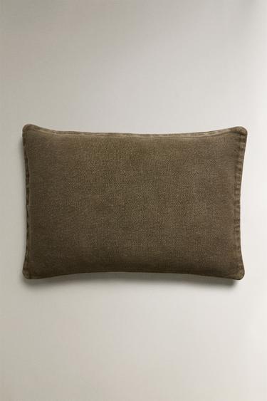 LINEN CUSHION COVER - Green by Zara - Image 1