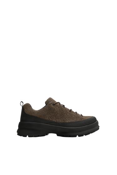 ZAPATILLA PIEL TREK - Marrón de Zara