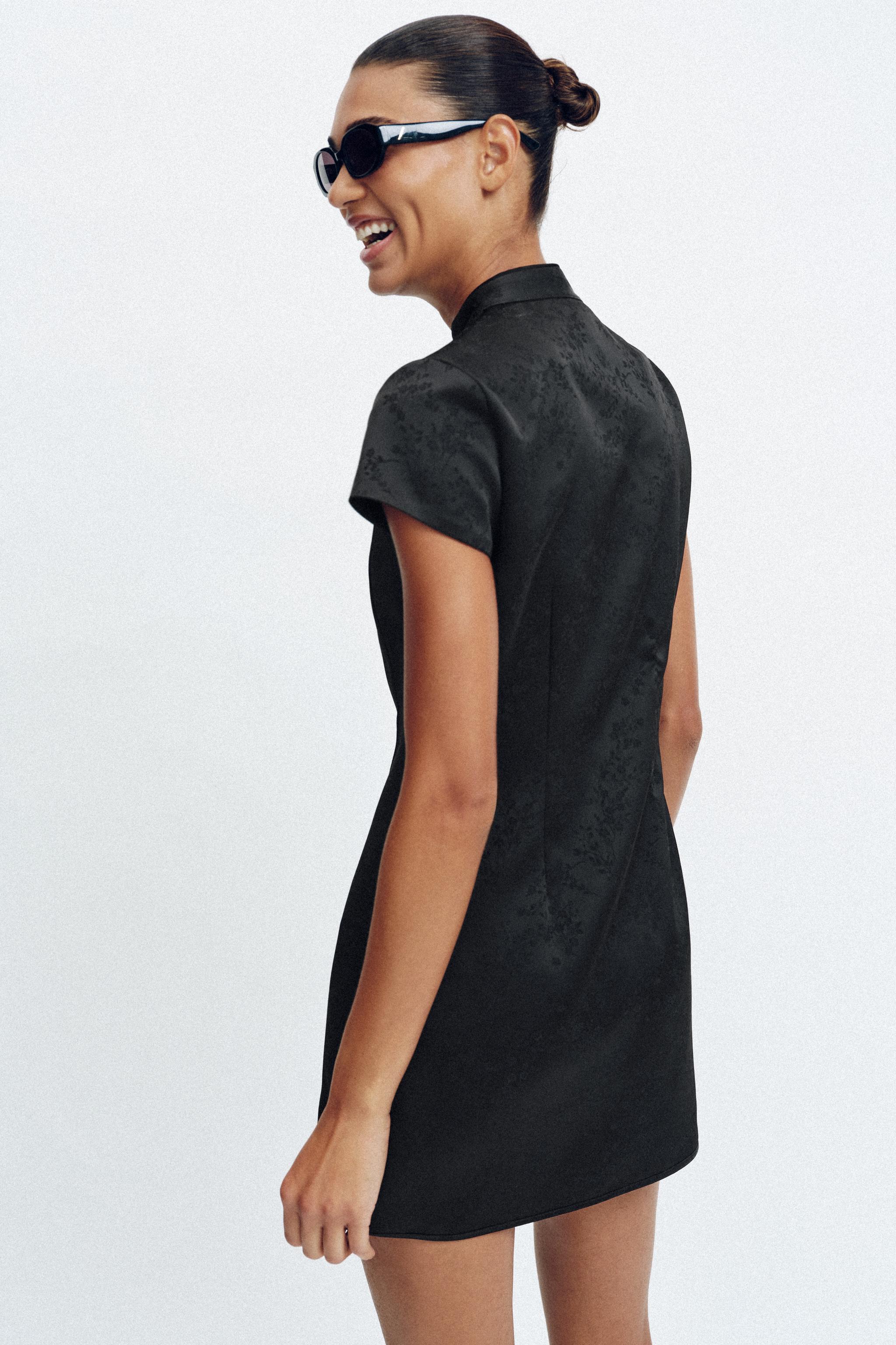 SHORT JACQUARD DRESS - Black | ZARA Turkey