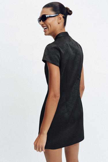 SHORT JACQUARD DRESS - Black by Zara - Image 6