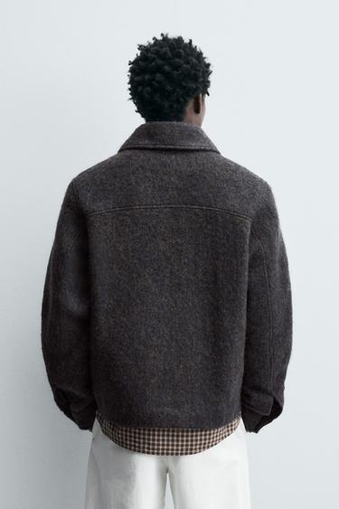 CROPPED TEXTURED OVERSHIRT - Brown-Blue by Zara - Image 2