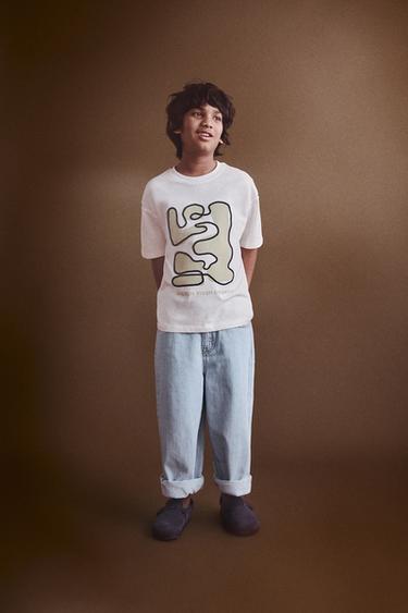 SHAPED EMBROIDERY T-SHIRT - White by Zara