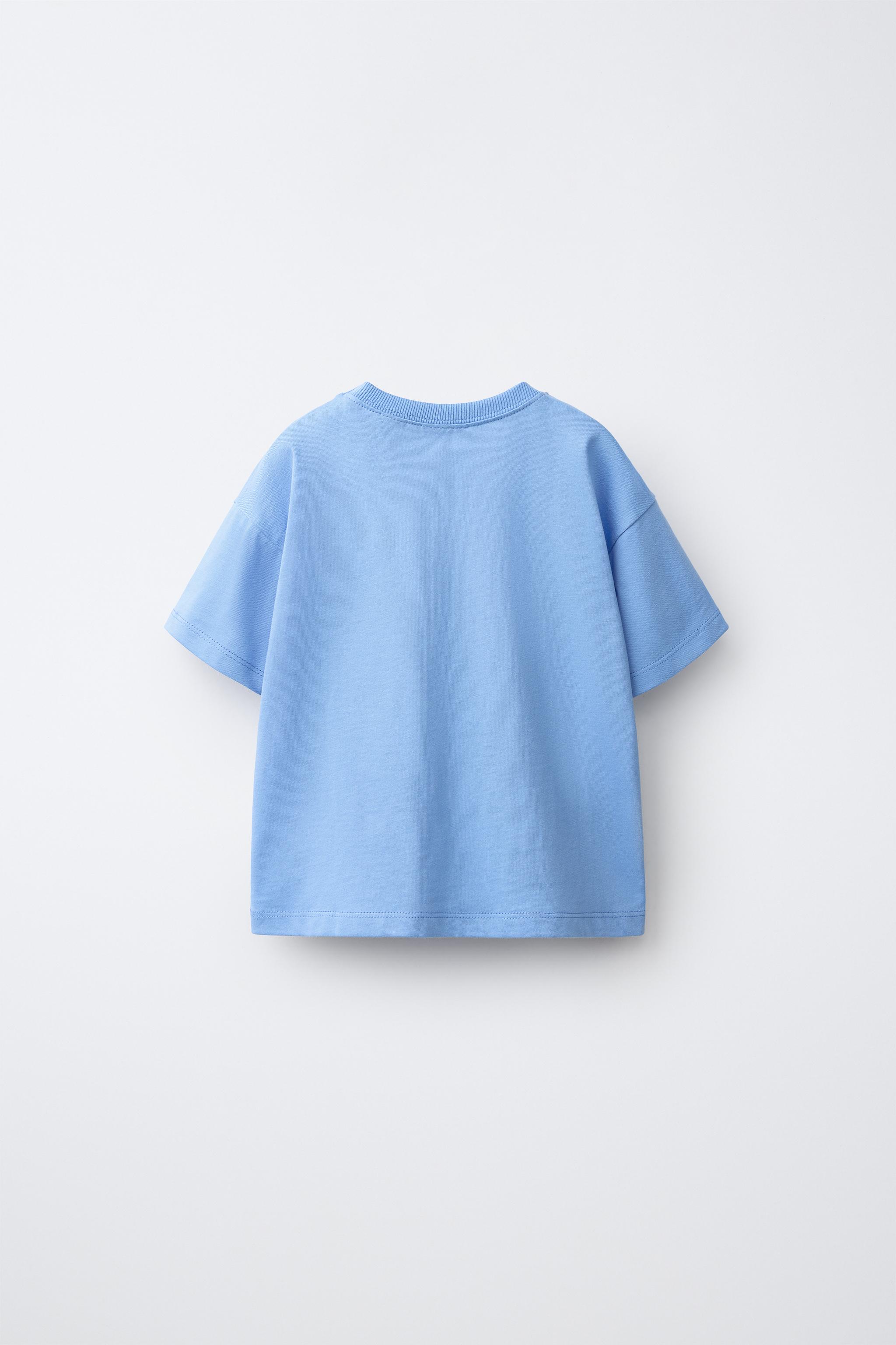 MOM AND DAD PRINT T-SHIRT — Light blue