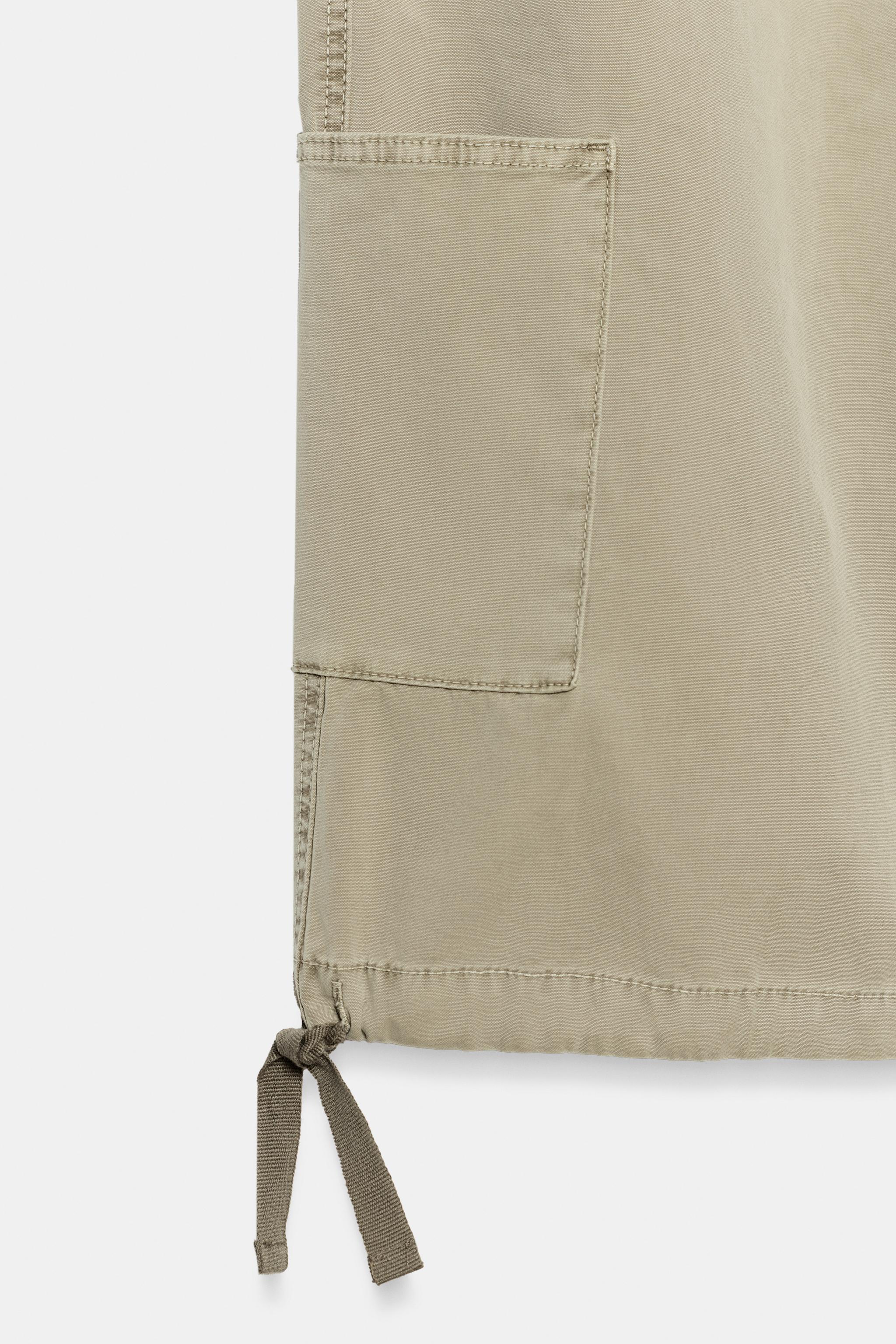 ドローストリングカーゴパンツ - ライトカーキ | ZARA Japan / 日本