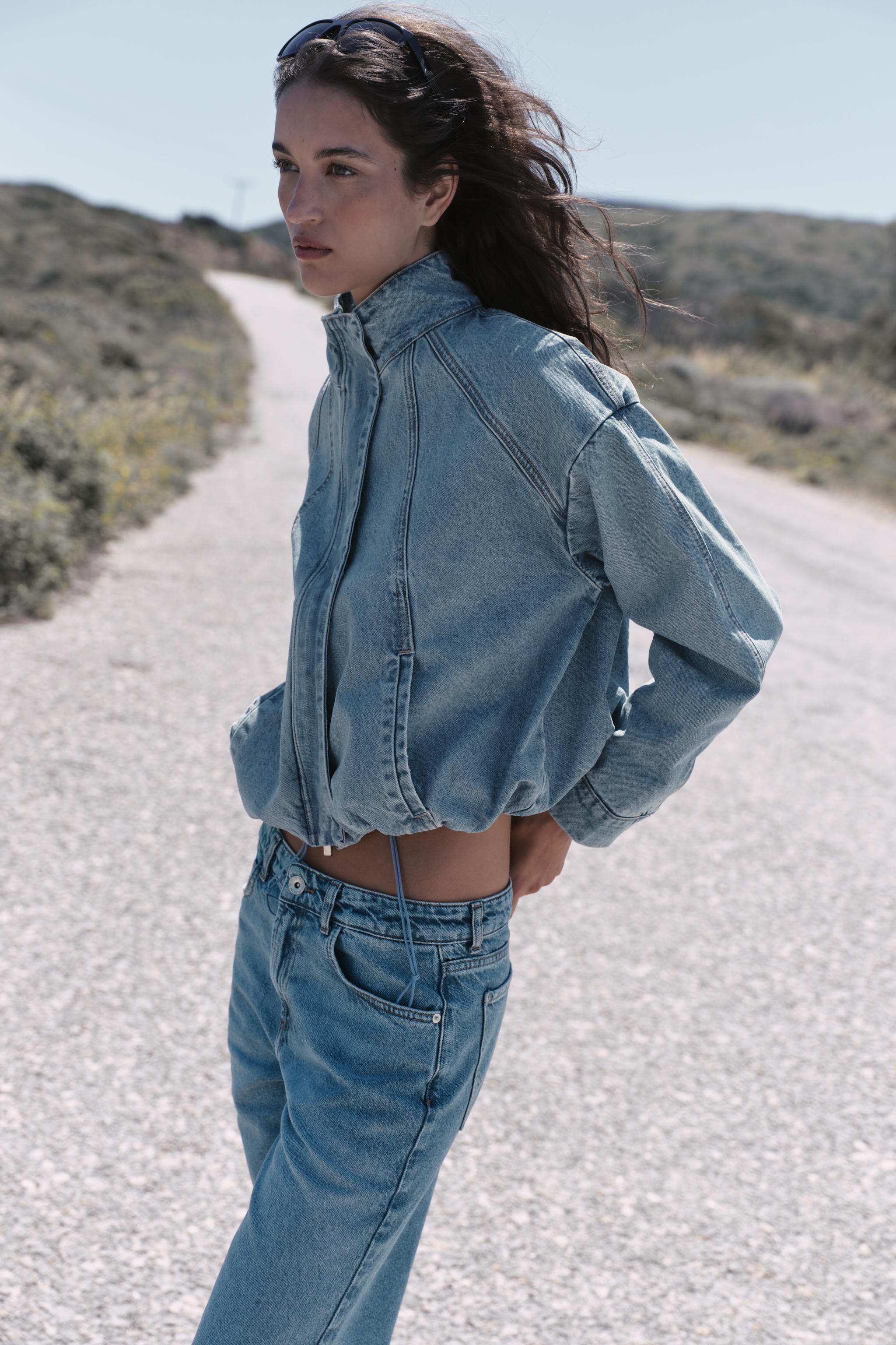Z1975 HIGH NECK DENIM BOMBER JACKET