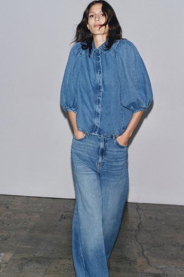 JEANSBLUSE DER ZW COLLECTION - Blau von Zara