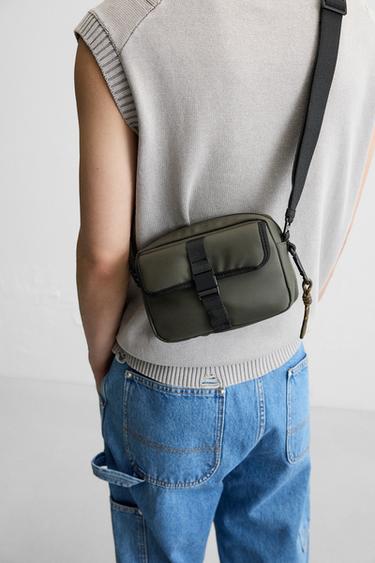 RUBBERISED CROSSBODY BAG - Khaki Green by Zara - Image 0