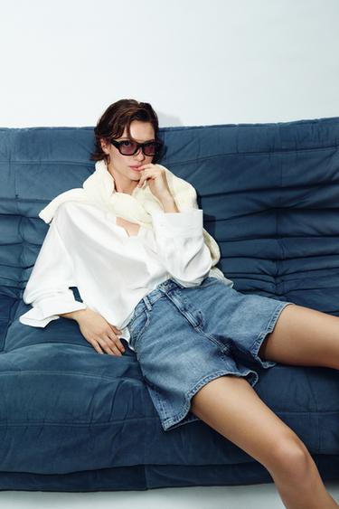 Z1975 MOM FIT SHORTS - Mid-blue by Zara