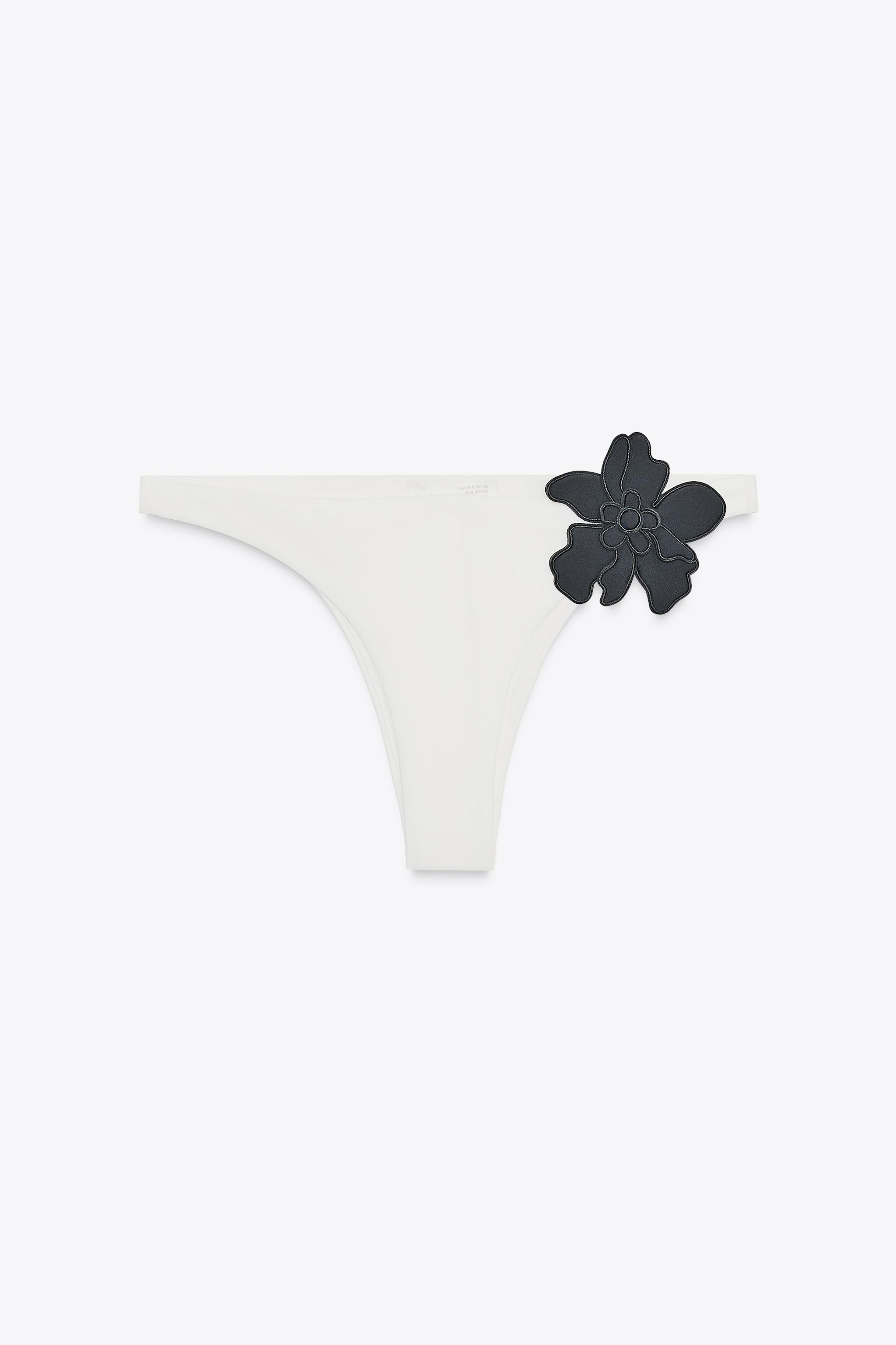 ZARA フラワービキニボトム 0167/231 TIE BIKINI BOTTOMS - Eggplant | ZARA United States