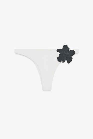 CULOTTE DE BIKINI À FLEURS - Écru de Zara - Image 8