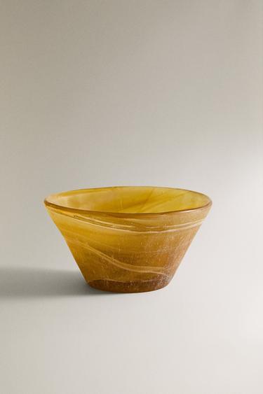 CONTRAST GLASS BOWL - Caramel by Zara
